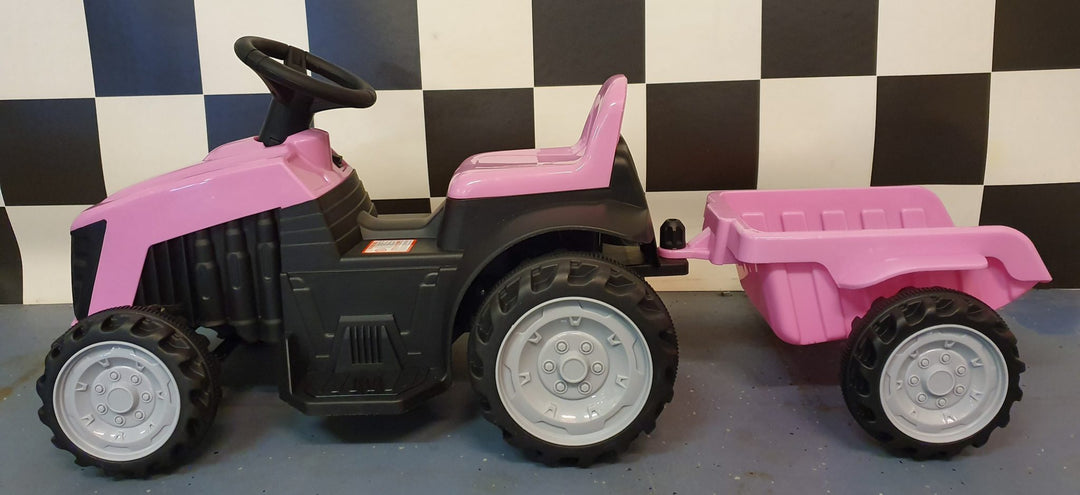 Elektrische kindertractor roze 6 volt