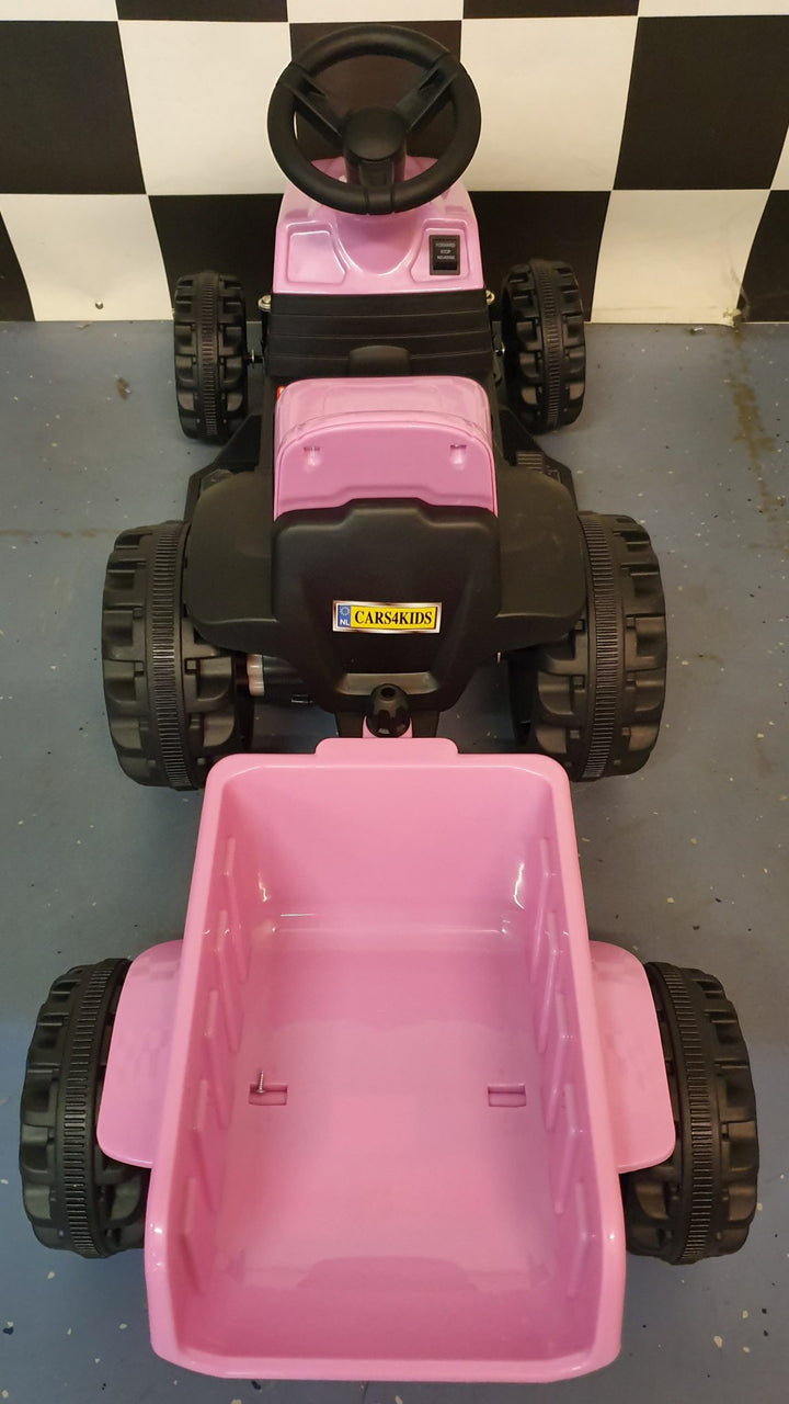 Elektrische kindertractor roze 6 volt