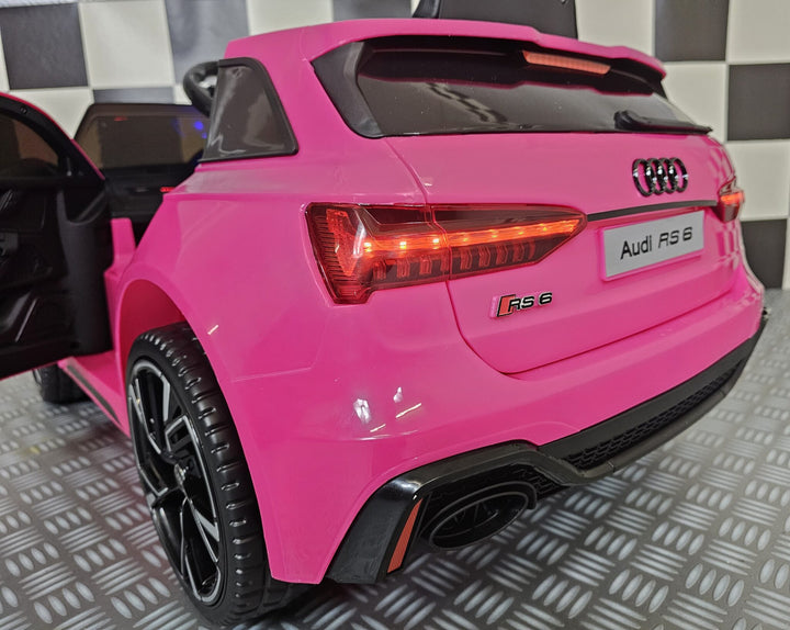 Accu kinderauto Audi RS6 12 volt roze