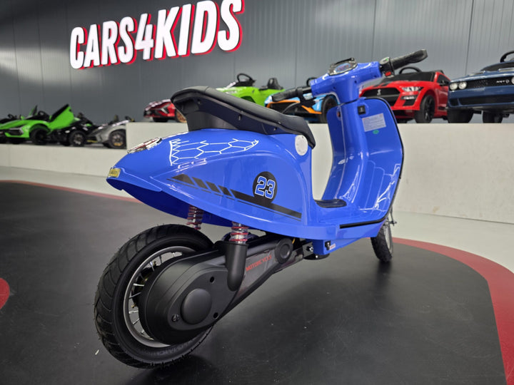 Blauwe elektrische kinderstep 24V
