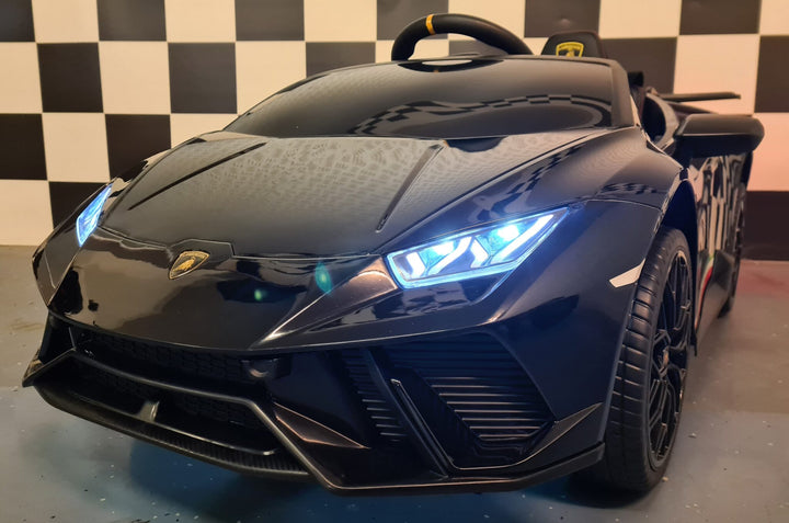 Kinderauto Lamborghini Huracan 12 volt met afstandsbediening, metallic zwart