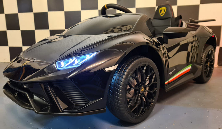 Kinderauto Lamborghini Huracan 12 volt met afstandsbediening, metallic zwart