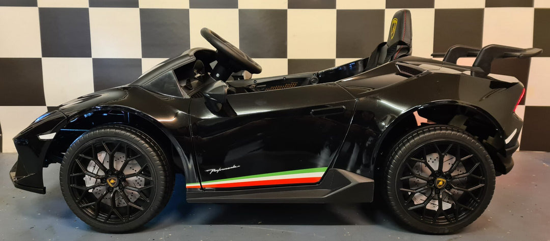 Kinderauto Lamborghini Huracan 12 volt met afstandsbediening, metallic zwart
