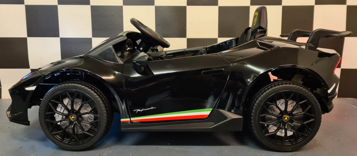 Kinderauto Lamborghini Huracan 12 volt met afstandsbediening, metallic zwart