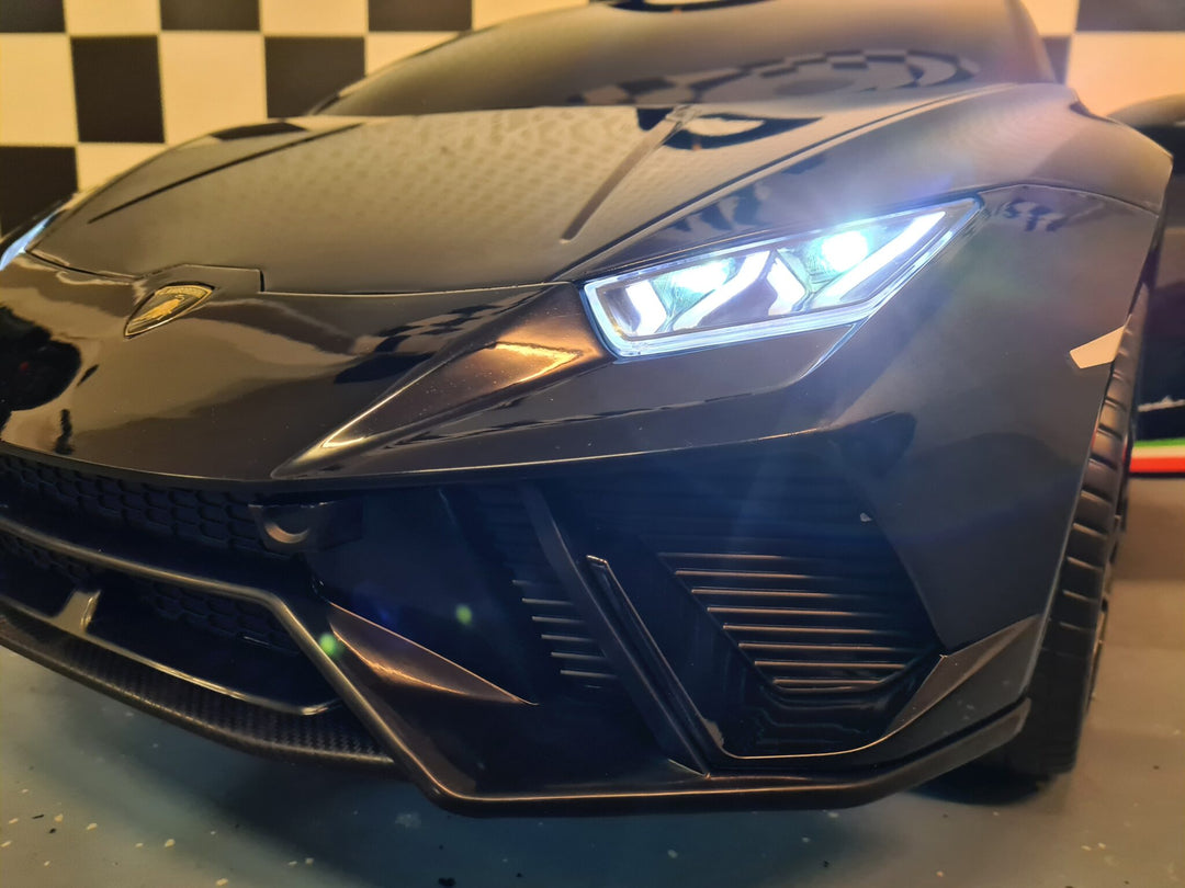 Kinderauto Lamborghini Huracan 12 volt met afstandsbediening, metallic zwart