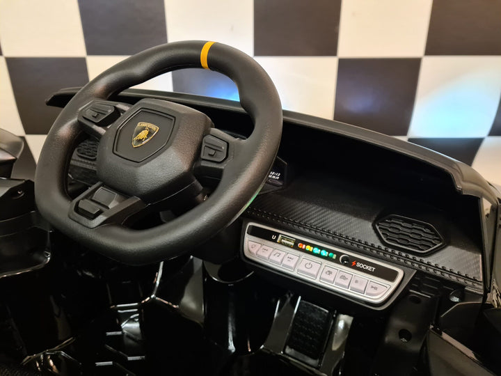 Kinderauto Lamborghini Huracan 12 volt met afstandsbediening, metallic zwart