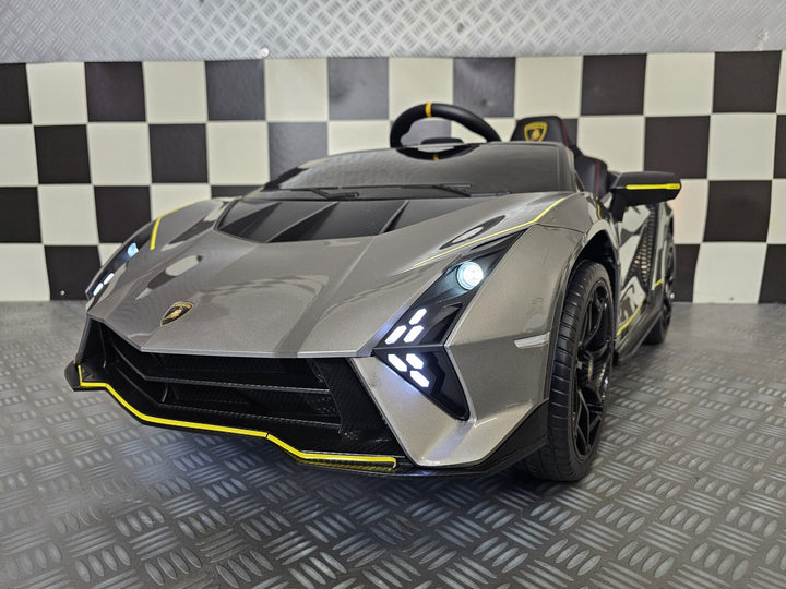 Elektrische kinderauto Lamborghini Auténtica 12 volt metallic grijs