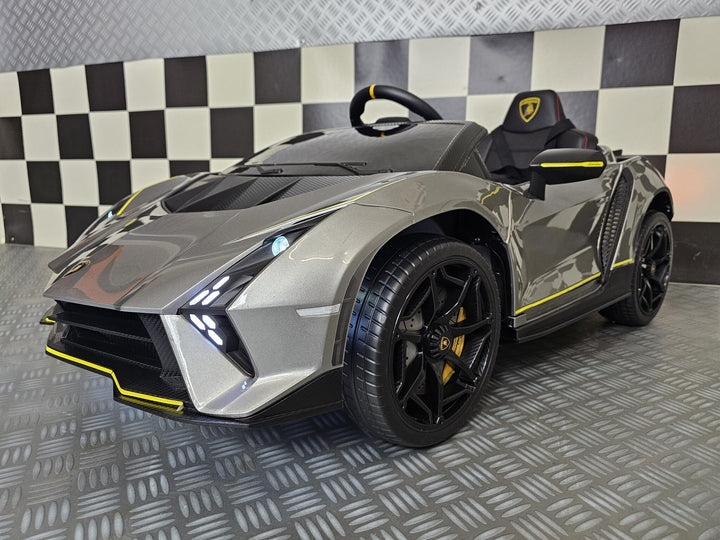 Elektrische kinderauto Lamborghini Auténtica 12 volt metallic grijs