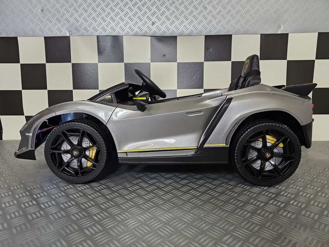 Elektrische kinderauto Lamborghini Auténtica 12 volt metallic grijs