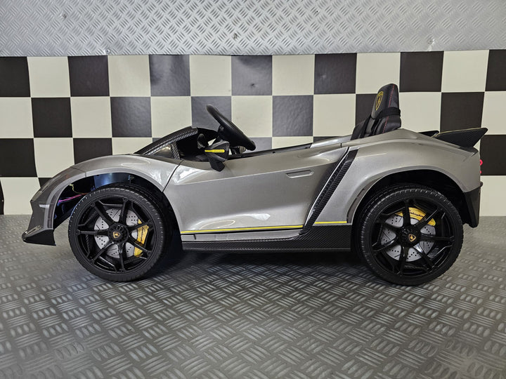 Elektrische kinderauto Lamborghini Auténtica 12 volt metallic grijs