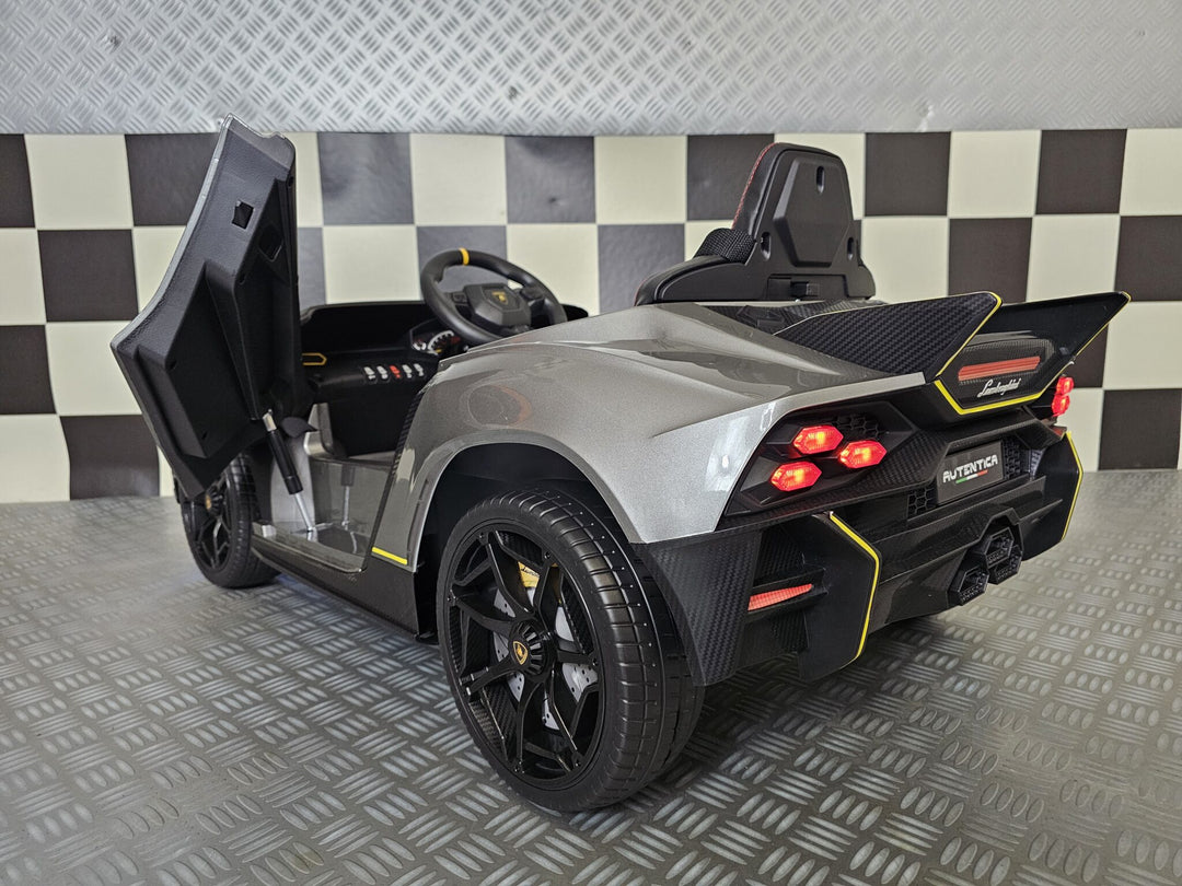 Elektrische kinderauto Lamborghini Auténtica 12 volt metallic grijs