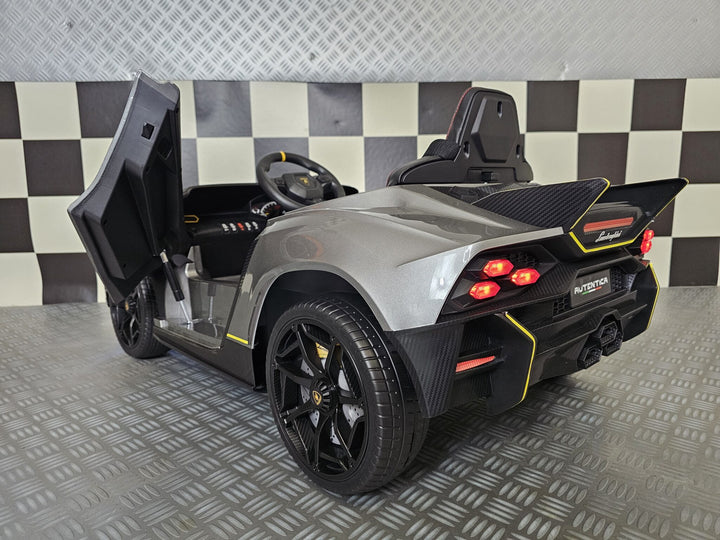 Elektrische kinderauto Lamborghini Auténtica 12 volt metallic grijs