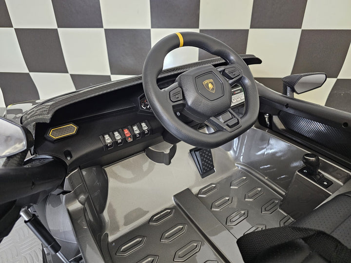 Elektrische kinderauto Lamborghini Auténtica 12 volt metallic grijs