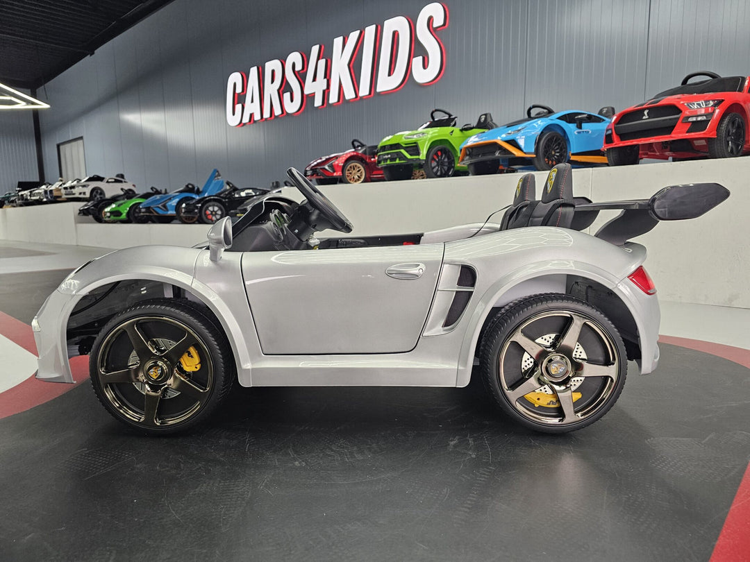 Kinderauto Porsche RUF 24 volt metallic zilver
