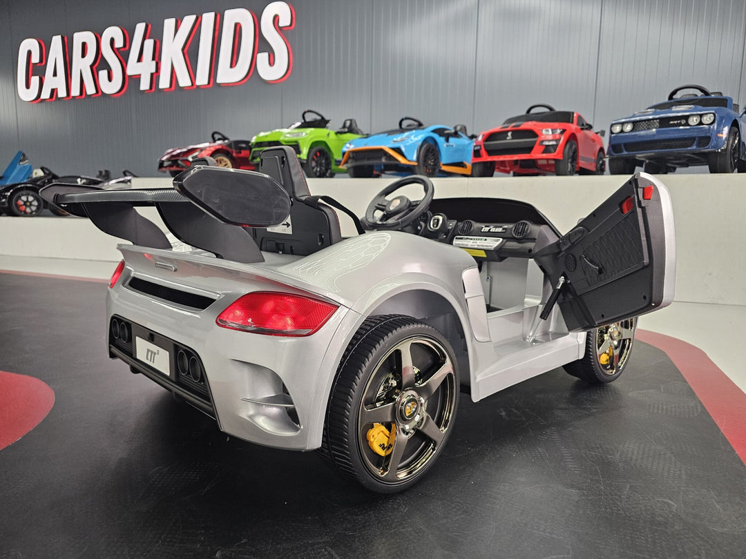 Kinderauto Porsche RUF 24 volt metallic zilver