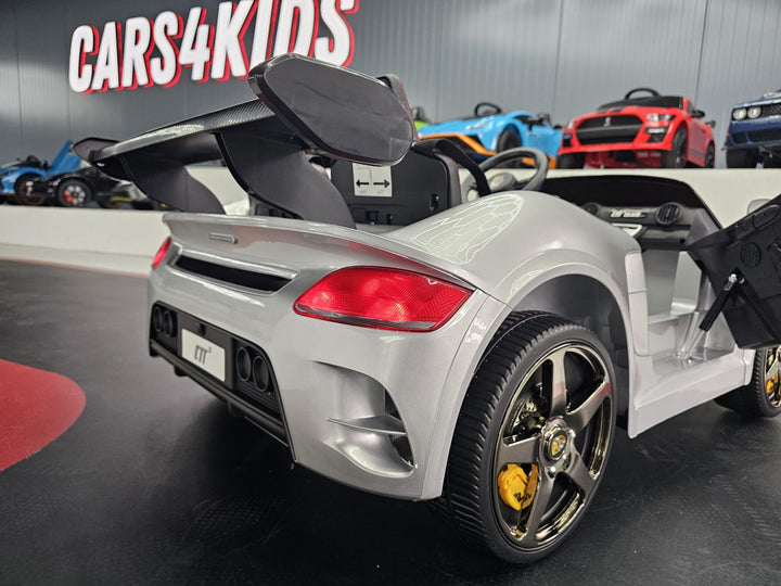 Kinderauto Porsche RUF 24 volt metallic zilver