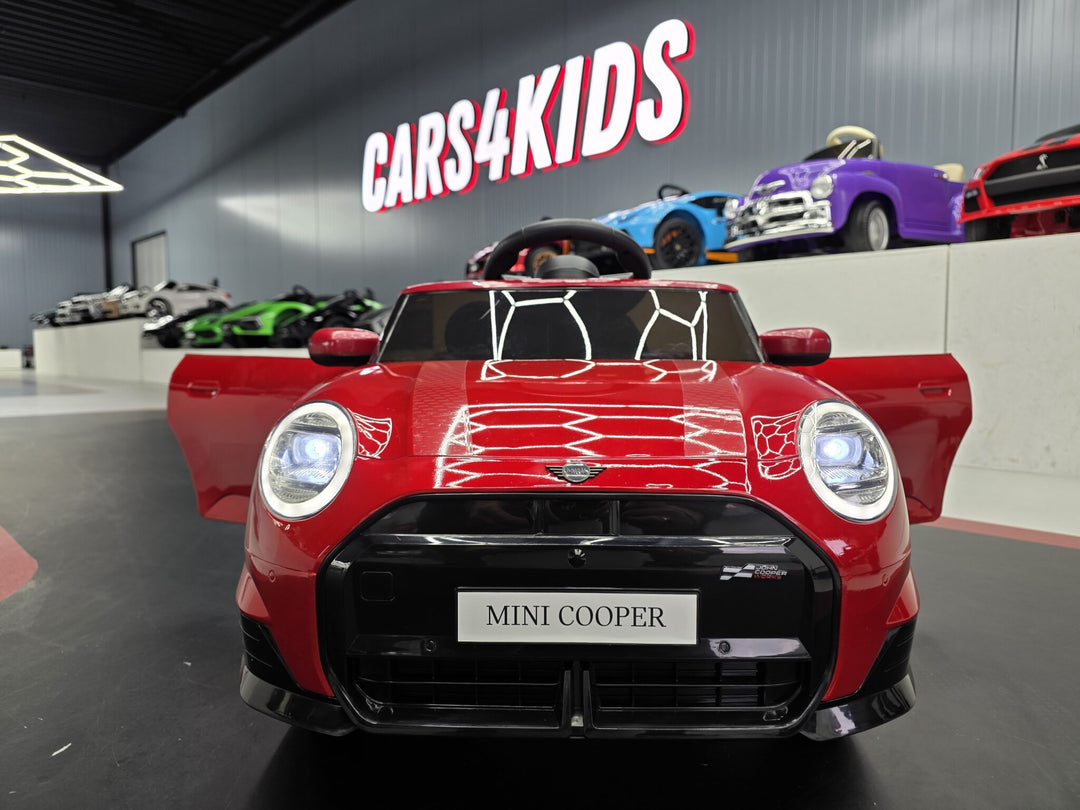 Kinderauto Mini Cooper S 12 volt metallic rood