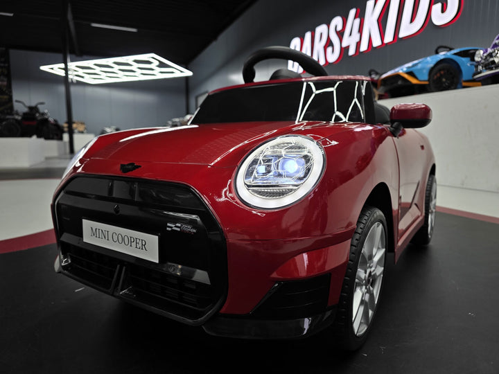 Kinderauto Mini Cooper S 12 volt metallic rood