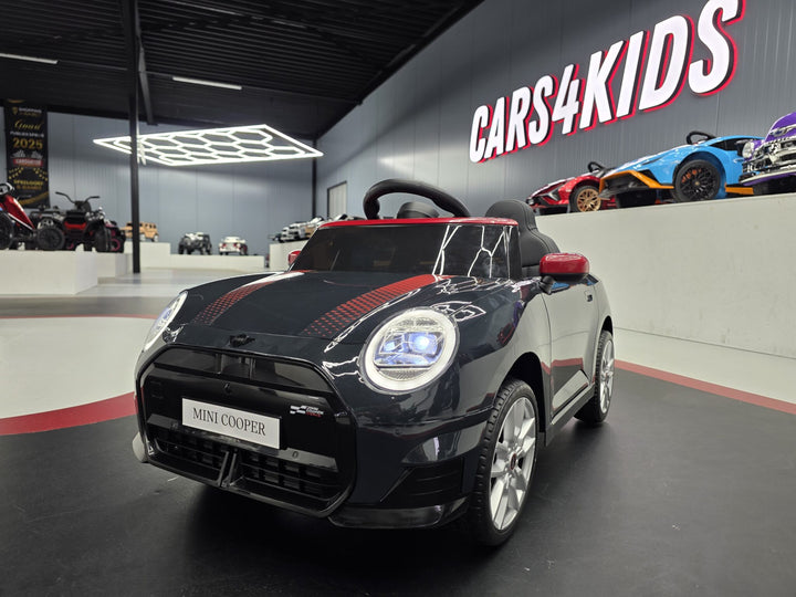 Elektrische kinderauto Mini Cooper S 12 volt metallic zwart