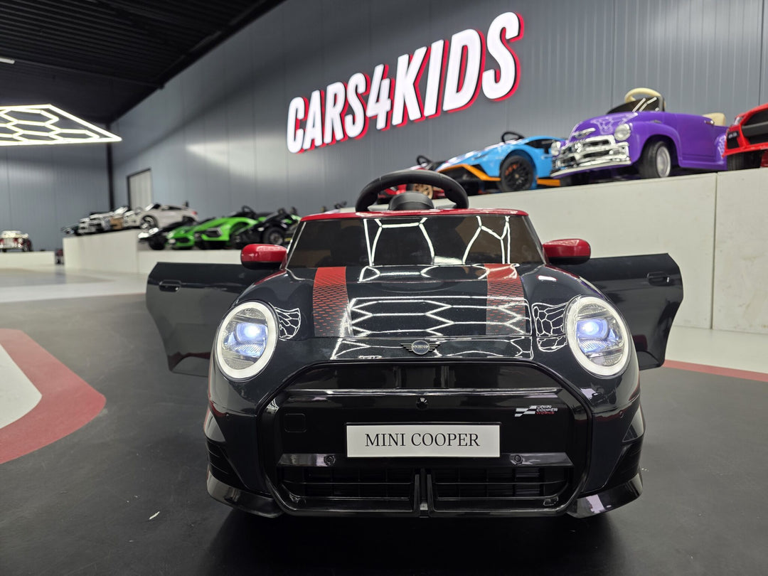 Elektrische kinderauto Mini Cooper S 12 volt metallic zwart