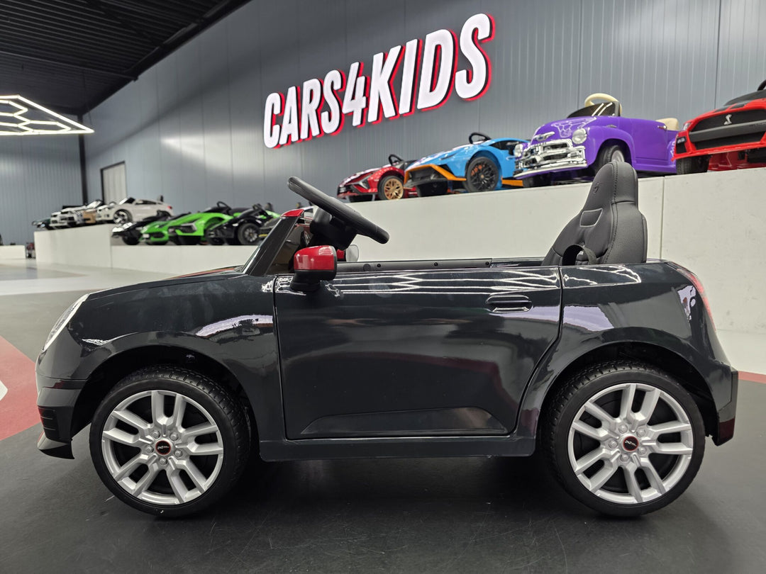 Elektrische kinderauto Mini Cooper S 12 volt metallic zwart