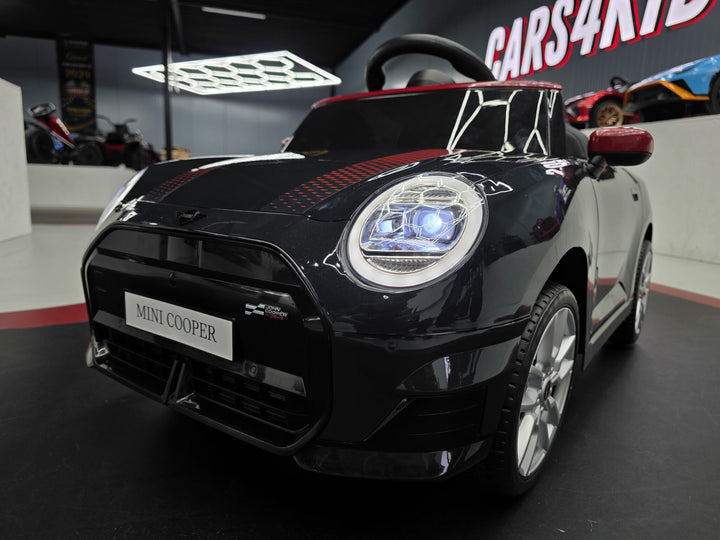 Elektrische kinderauto Mini Cooper S 12 volt metallic zwart