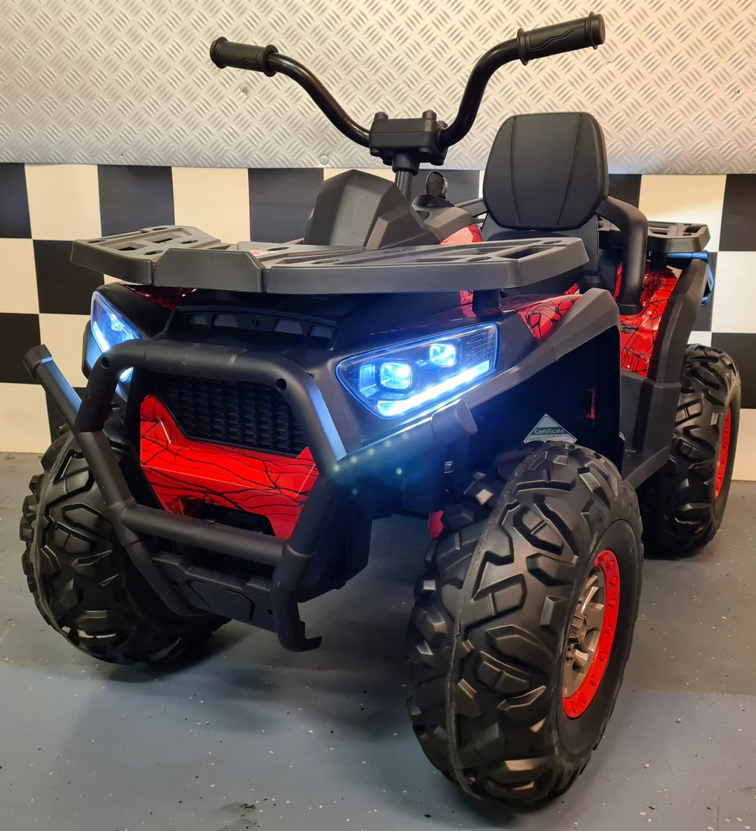 Batterij kinderquad Spider 12 volt rood