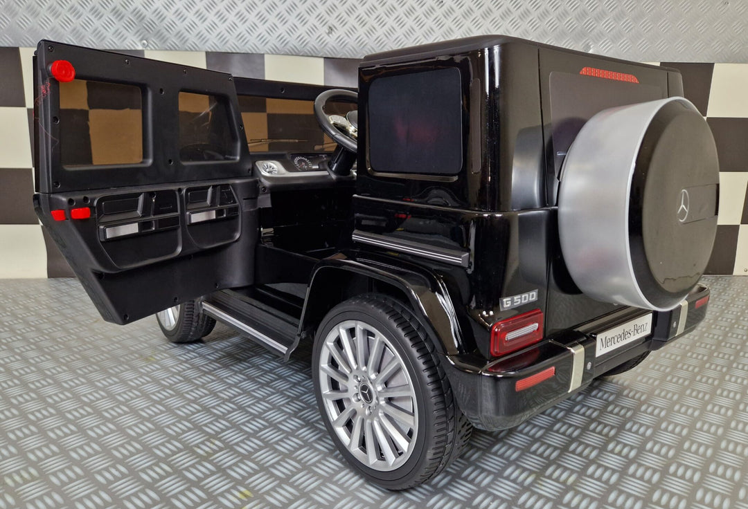 Elektrische kinderauto Mercedes G500 metallic zwart