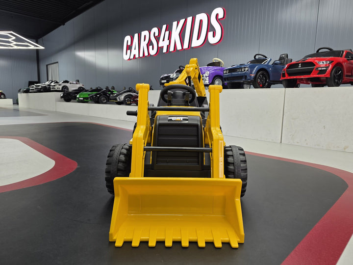 Laad- en graafcombinatie Caterpillar kindertrekker 12 volt