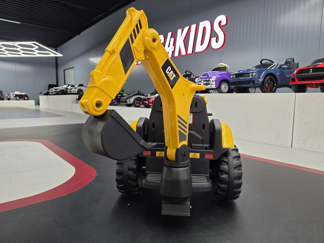 Laad- en graafcombinatie Caterpillar kindertrekker 12 volt