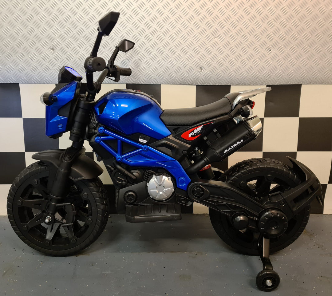 Kindermotor Grom Superbike 12 volt metallic blauw