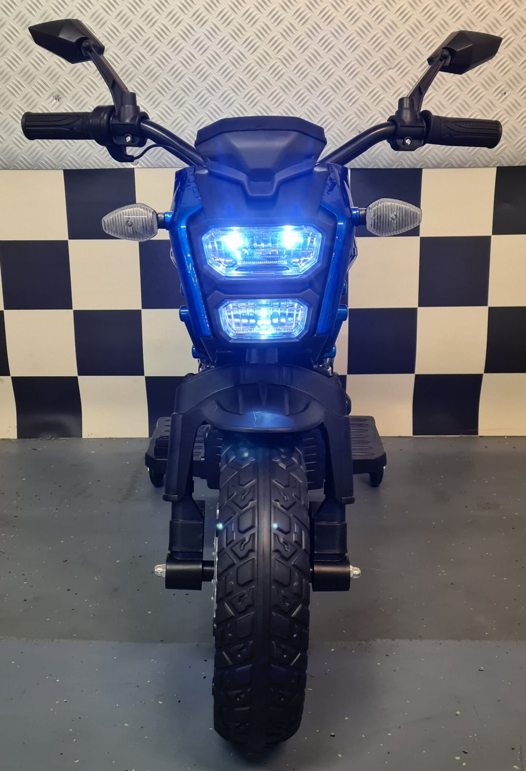 Kindermotor Grom Superbike 12 volt metallic blauw
