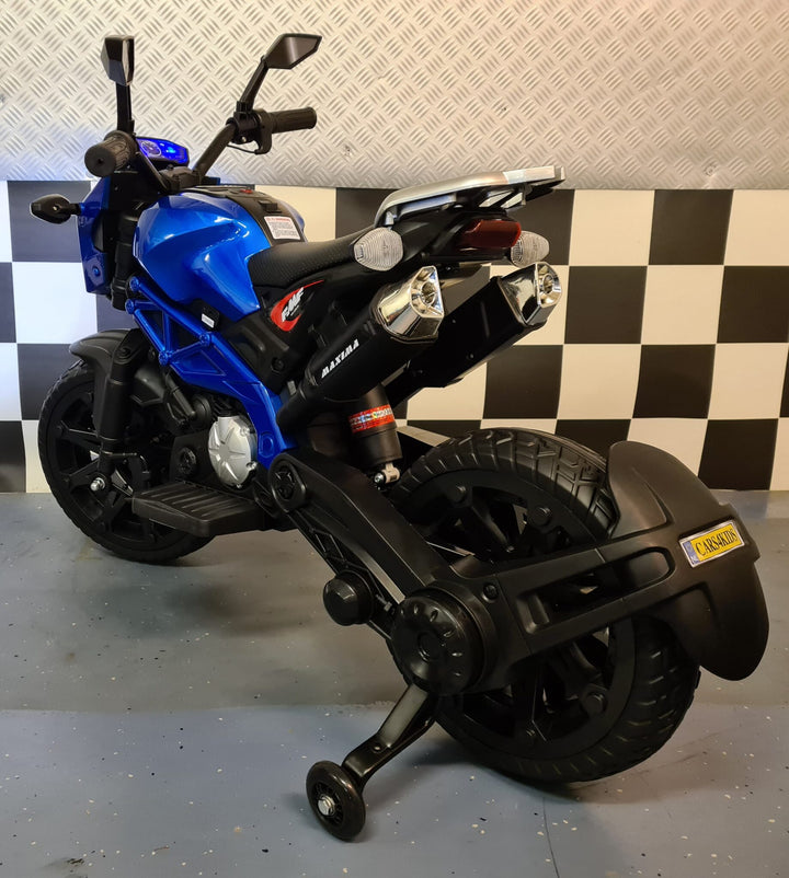 Kindermotor Grom Superbike 12 volt metallic blauw