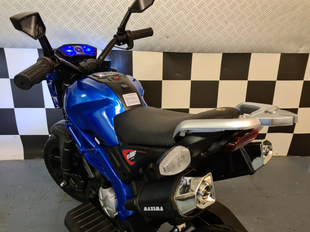 Kindermotor Grom Superbike 12 volt metallic blauw