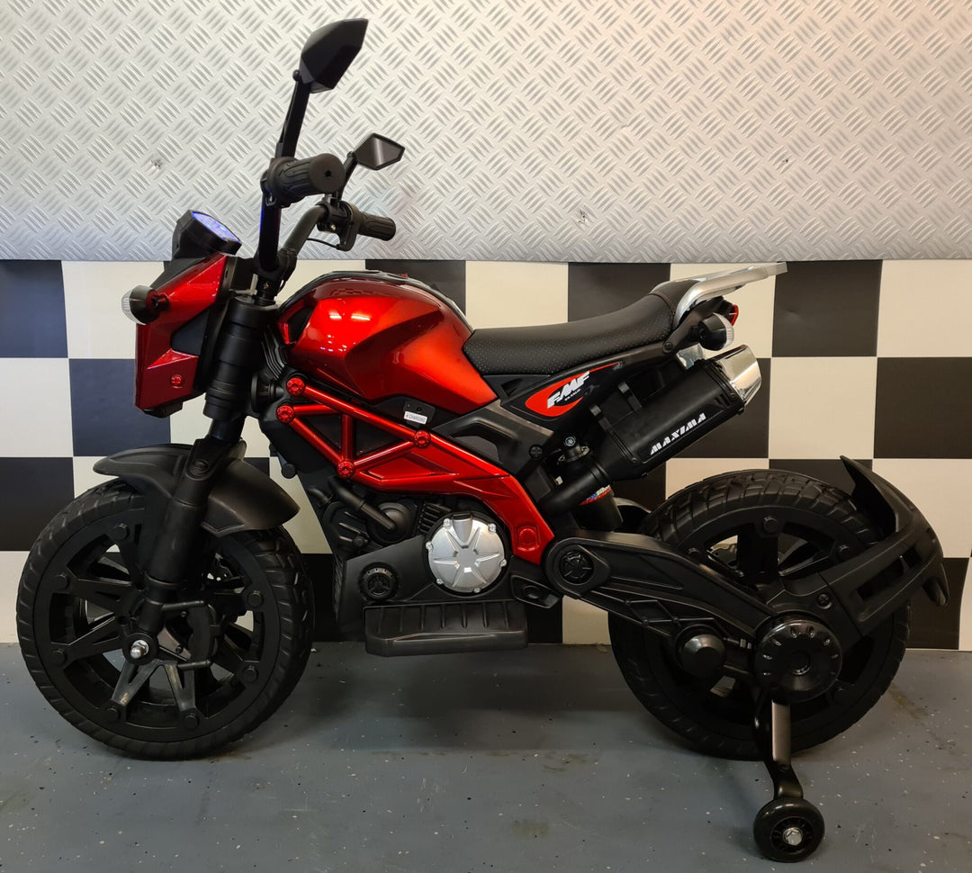 Batterij-aangedreven kinder-motor Grom Superbike 12 volt metallic rood