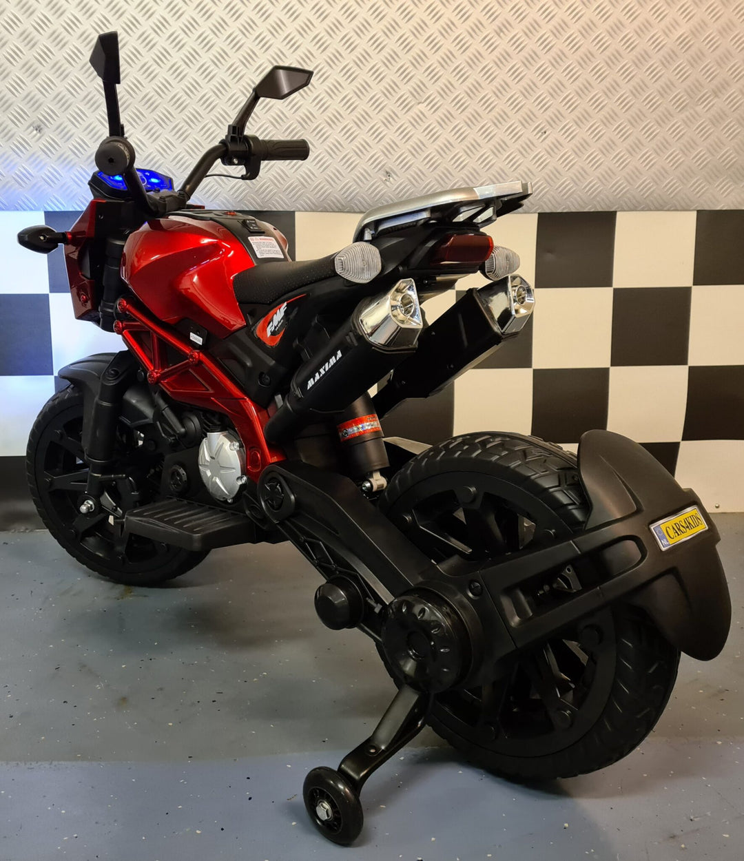 Batterij-aangedreven kinder-motor Grom Superbike 12 volt metallic rood