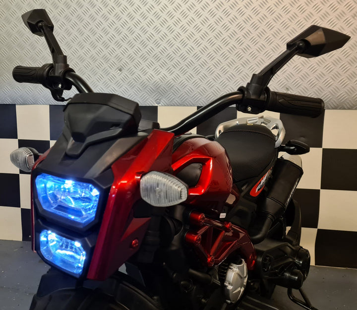 Batterij-aangedreven kinder-motor Grom Superbike 12 volt metallic rood