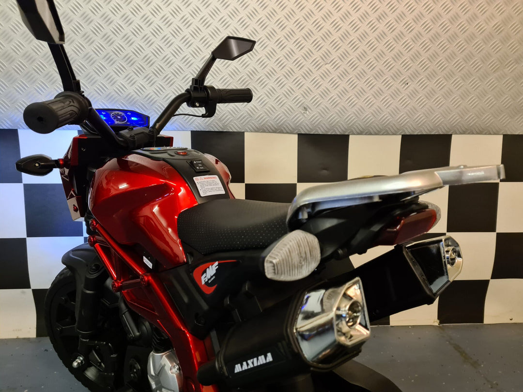 Batterij-aangedreven kinder-motor Grom Superbike 12 volt metallic rood