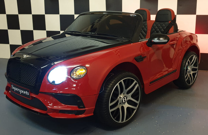Batterij-aangedreven kinderauto Bentley Continental 1,5-persoons zwart-rood