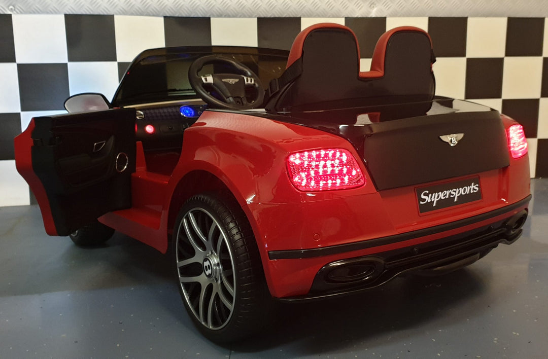 Batterij-aangedreven kinderauto Bentley Continental 1,5-persoons zwart-rood