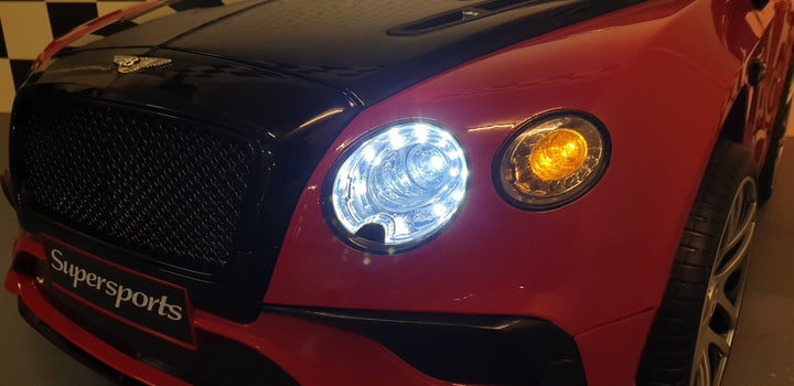 Batterij-aangedreven kinderauto Bentley Continental 1,5-persoons zwart-rood