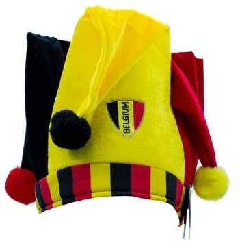 België Clownshoed Wk Football Acryl Geel/Rood/Zwart One-Size