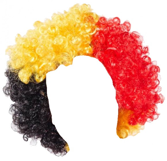 België Supporterspruik Tricolore Belgium Wk Zwart/Geel/Rood
