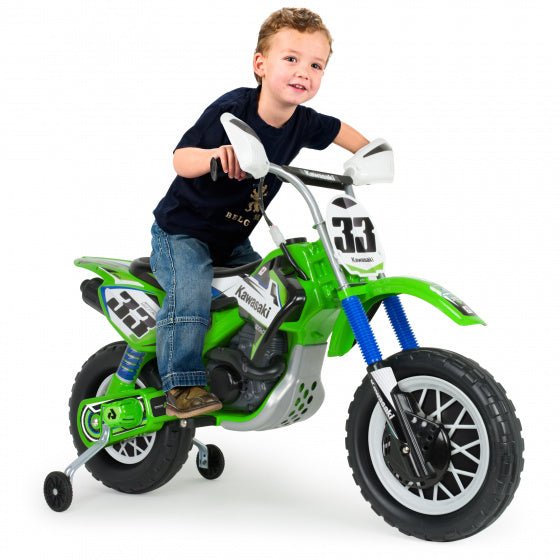 Injusa Elektrische Kindermotorfiets Cross Kawasaki 12V Groen