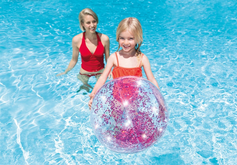 Intex Strandbal Glitter 51 Cm Transparant Paars transparant/paars