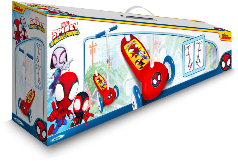 Marvel 3-Wiel Kinderstep Spidey Junior Voetrem Rood/Blauw