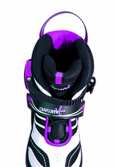 Muuwmi Inline Skates Kinderliner 82A Nylon Abec5 Roze/Zwart Mt 33-36