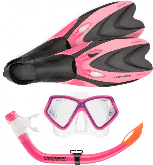 Osprey Snorkelset Junior Siliconen 5-Delig Maat Xxs zwart/roze one size