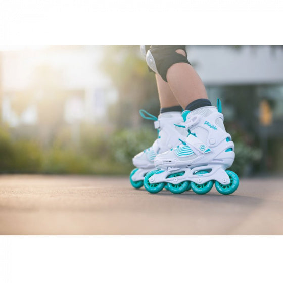 Playlife Inline Skates Light Breeze 82A Wit/Turquoise Maat 29/32