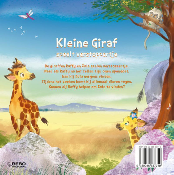 Rebo Productions Kinderboek Kleine Giraf Speelt Verstoppertje
